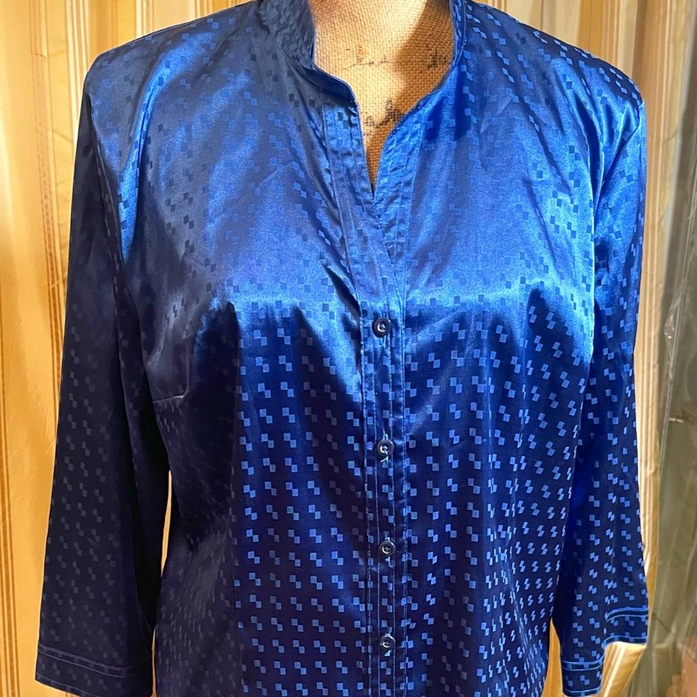 Royal Blue satin blouse